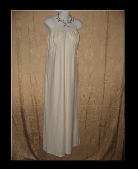 CLEA Slinky Cream Knit Slip Dress Engelhart Flax Large L