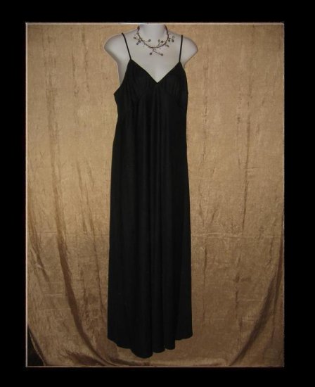 CLEA New Slinky Black Knit Slip Dress Engelhart Flax Large L