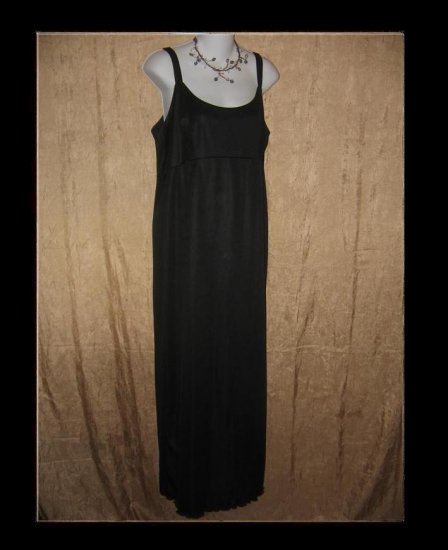 CLOTHESPIN Slinky Black Knit Slip Dress Engelhart Flax Large L