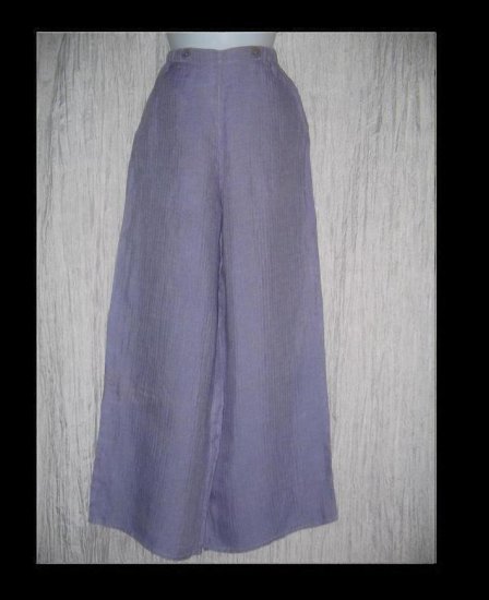 FLAX by Jeanne Engelhart Purple LINEN Sailoring Pants Wide Leg Floods P