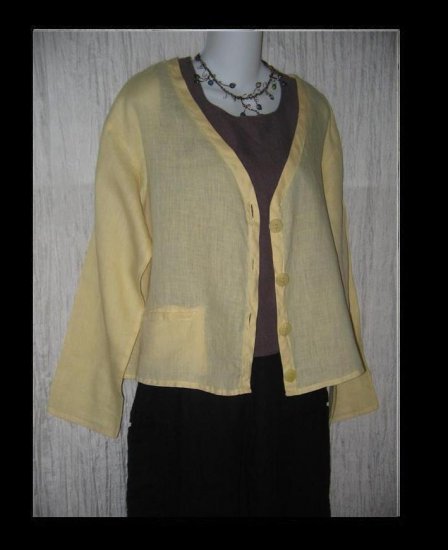 FLAX by Jeanne Engelhart Butter Cardigan Button Shirt Top Small S