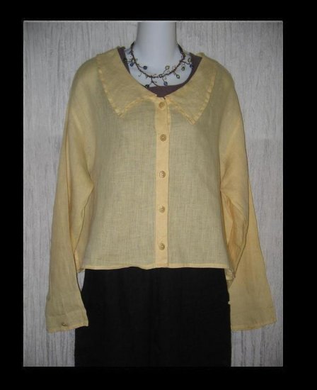FLAX by Jeanne Engelhart Butter City Middy Button Shirt Top Medium M