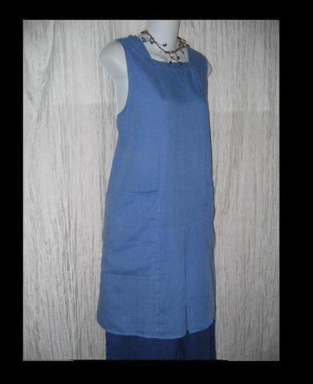 FLAX by Jeanne Engelhart LINEN Short Cornflower Jibe Jumpette Dress Small S