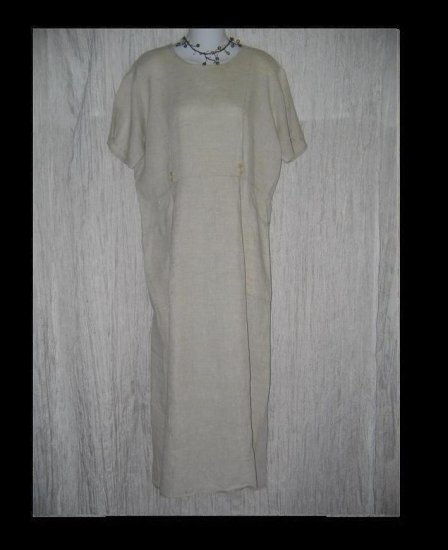 FLAX by Jeanne Engelhart Natural LINEN Sailor Dress Small S
