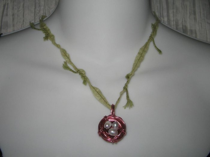 NEW Ever & Anon Whimsical Morning Dove Birds Nest Pendant Necklace