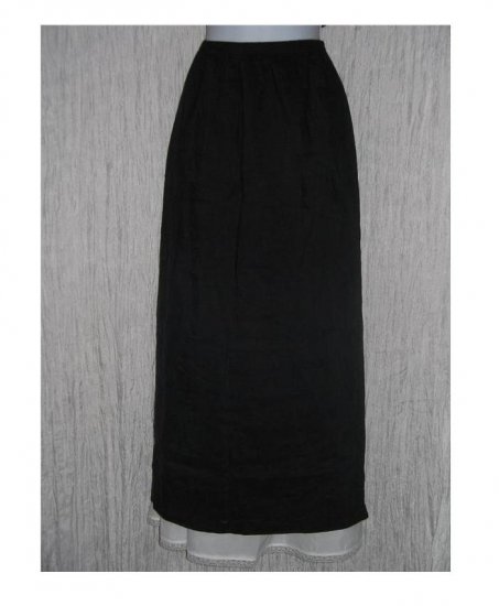 PATINA Boutique Long Black Textured Skirt Large L