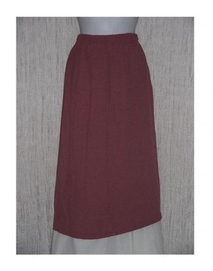 R-Clan Long Rose Check Rayon Skirt Jeanne Engelhart FLAX Medium M