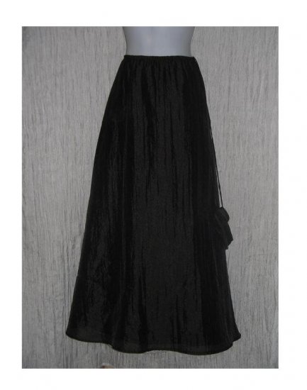 A.B.S. Evening Essentials Long Full Textured Black Skirt Medium M