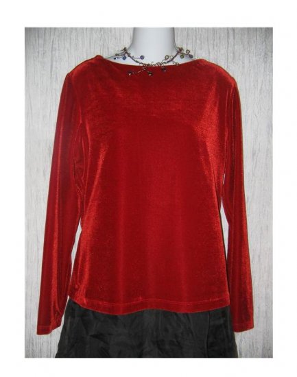 Coldwater Creek Rich Red Velour Tunic Top Shirt 3X