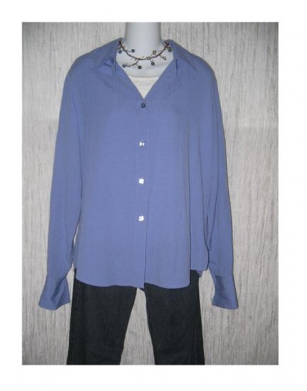 Coldwater Creek Purple Rayon Button Shirt Tunic Top Medium M