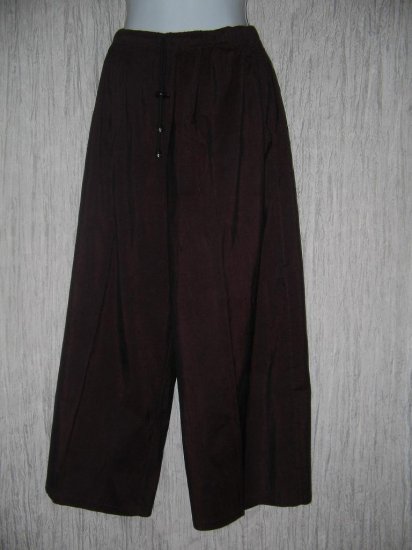 FLAX by Jeanne Engelhart Burgundy Silk Flex Floods Pants Small S