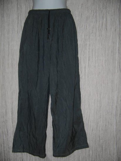 FLAX by Jeanne Engelhart Blue Silk Flex Floods Pants Small S