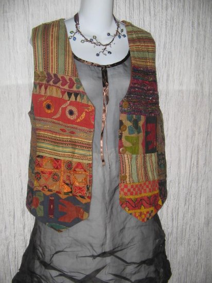 Jacque & Koko Rich Patchwork Tapestry Vest Size 14 / 16