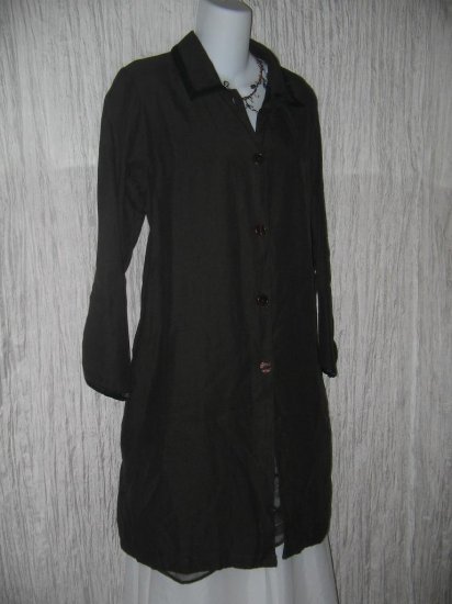 River Road Long Deep Earthy Brown Button Jacket Tunic Top Small S