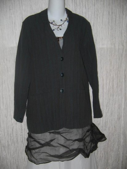FLAX Jewel Blue Jacket Tunic Top Jeanne Engelhart Small S