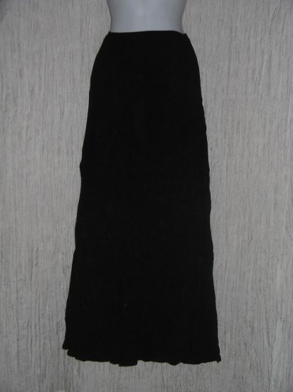 J. Jill Long & Full Black Embroidered Rayon Skirt Size 12