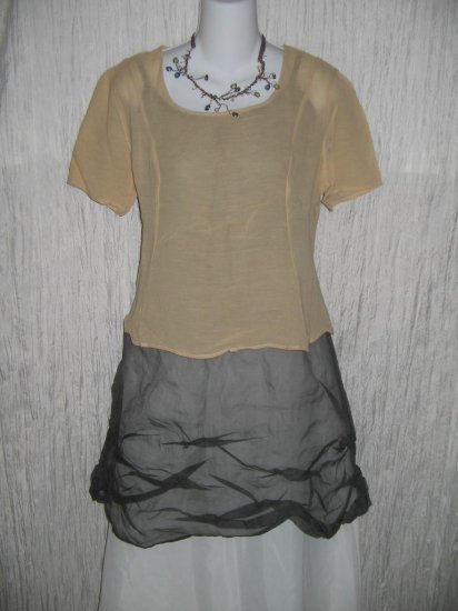 GIORGIO ARMANI Nude Silk Shapely Button Back Blouse Shirt 44 10