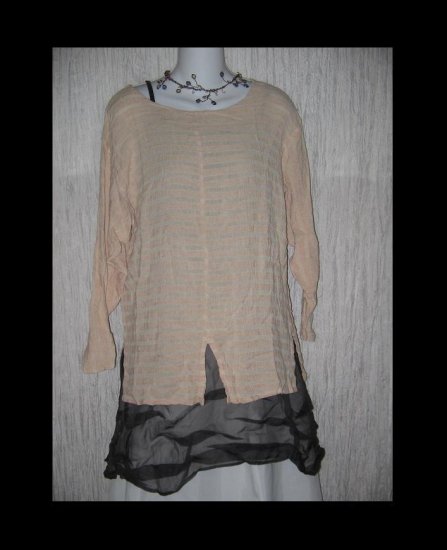 c WALL Gauzy Striped Rayon Pullover Shirt Tunic Top Size 1 S M