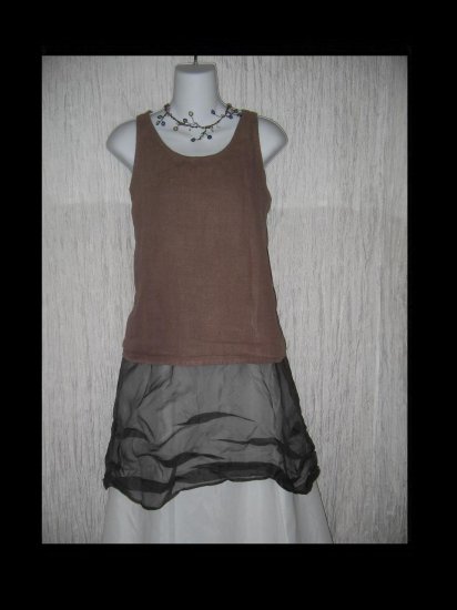 WILLOW Brown Linen Tunic Tank Top Shirt X-Large XL