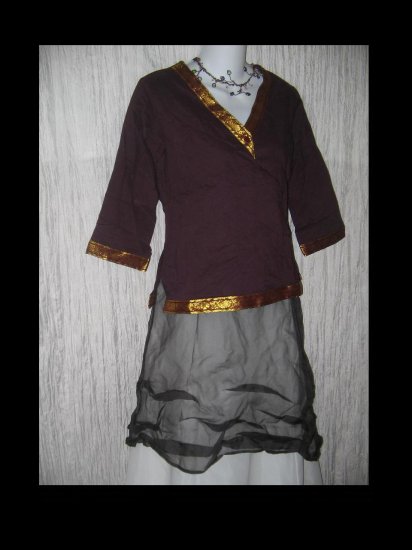 Funky People Purple Pullover Shirt Tunic Top Medium M