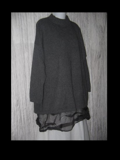 J. Jill Soft Gray 100% Cashmere Lagenlook Tunic Sweater One Size OS