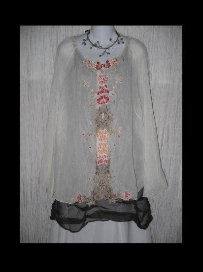 NWT J. Jill Stunning Ethereal Floral Embroidery Jacket Tunic Top Shirt 2X