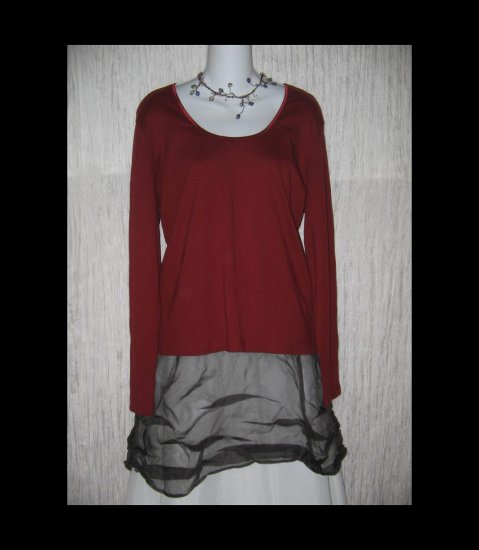 J. JILL Burgundy Cotton Knit Pullover Shirt Top X-Large XL