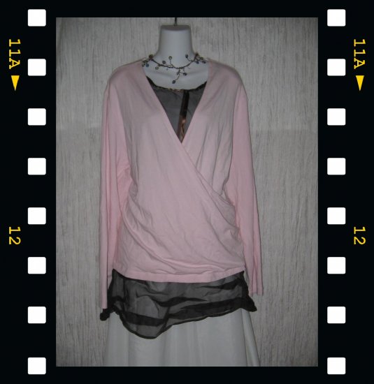 J. Jill Soft Pink Rayon Knit Wrapped Tunic Top Shirt 4X