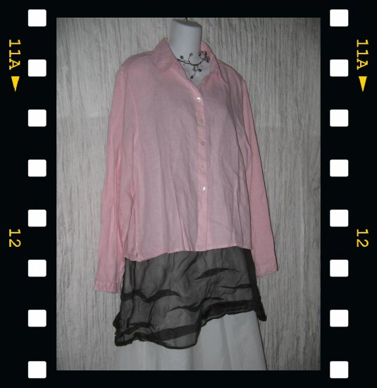BODEN Soft Pink LINEN Button Shirt Tunic Top UK 20 M L