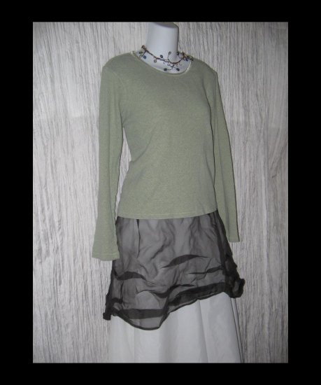 J. JILL Soft Green Cotton Knit Pullover Shirt Top Medium M