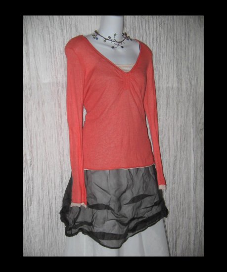 J. JILL Softest Pink Cotton Knit Layered Shirt Tunic Top Medium M