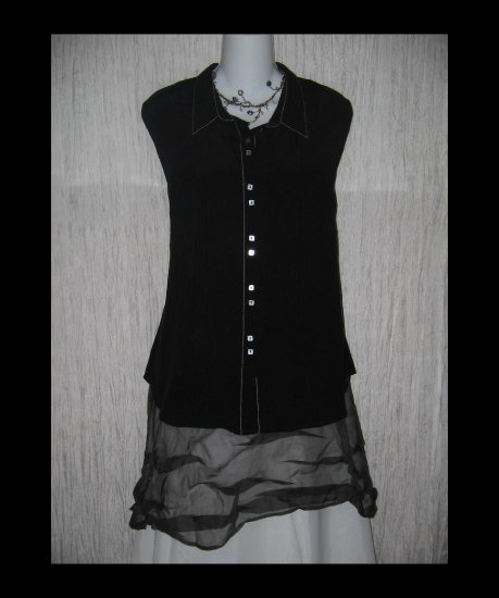 NWT Isabella Bird Black Silk Tunic Top Shirt X-Large XL