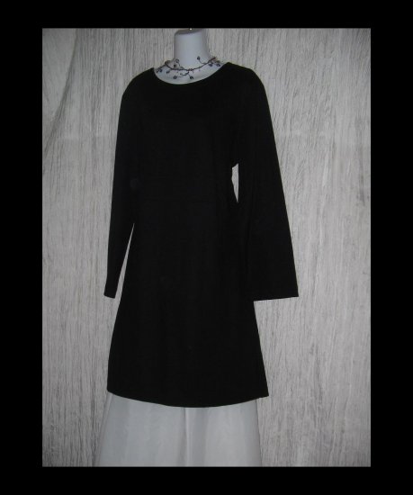 New J. Jill Long Shapely Black Wool Knit Tunic Dress X-Large XL