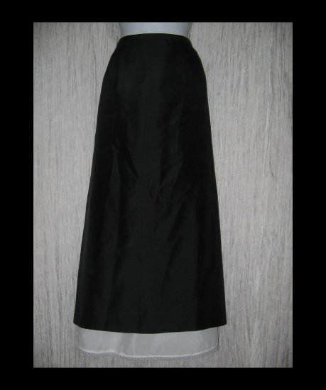 Talbots Elegant Long Lined Shapely Black Silk Skirt 20W