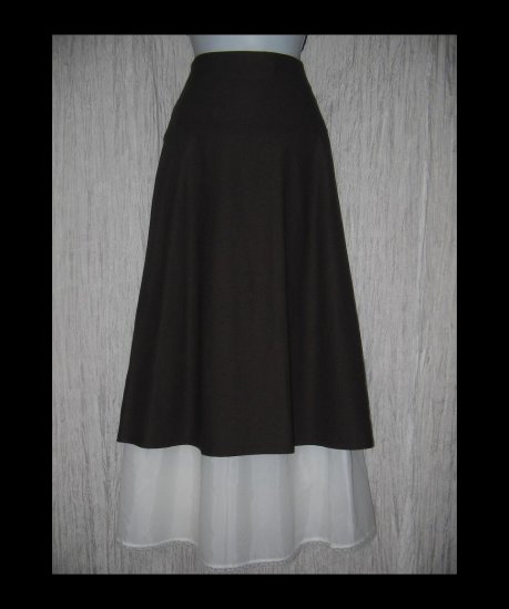 New Eileen Fisher Fluttery Brown Mid Calf Knit Skirt Large L