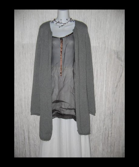 GAP Long Cozy Gray Cotton Open Cardigan Sweater Medium M