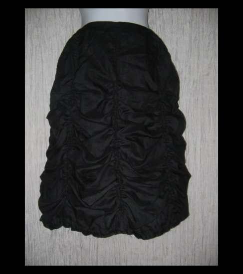 New HANNA la journee Shapely Black Rusched Parachute Skirt 1 S M