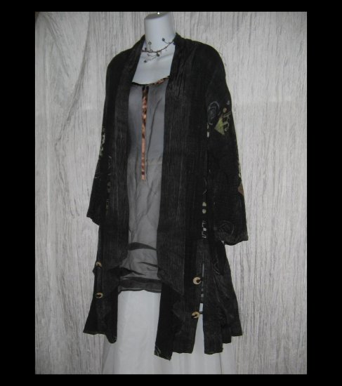 KUSNADI Long Loose Art to Wear Batik Duster Tunic Jacket OS