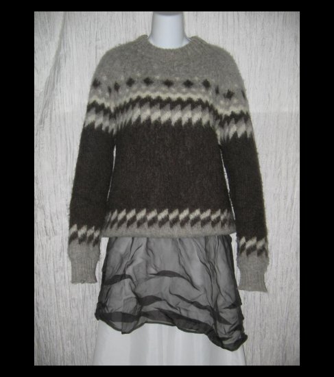 Hilda Ltd. Soft Gray Icelandic Wool Fisherman Sweater X-Large XL