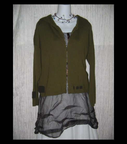 ANIMALE Boutique Soft Green Hooded Zipped Cardigan Sweater Small S
