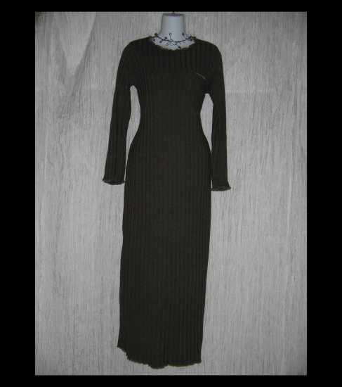 CLOTHESPIN Boutique Long Shapely Knit Dress Brown Small S