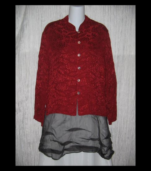Bryn WALKER Loose Red Rayon Boxy Tunic Top Shirt Large L