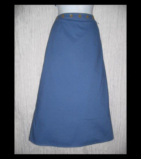 Solitaire Long A-Line Blue Button Pocket Skirt X-Large XL