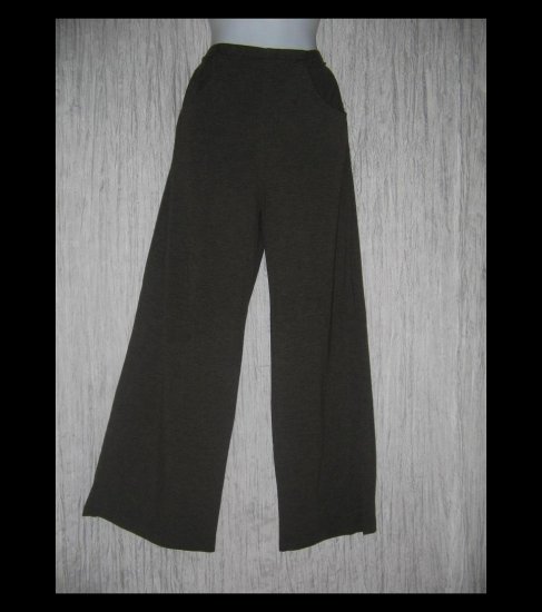 CLOTHESPIN Boutique Long Loose Earthy Green Brown Knit Pants Small S