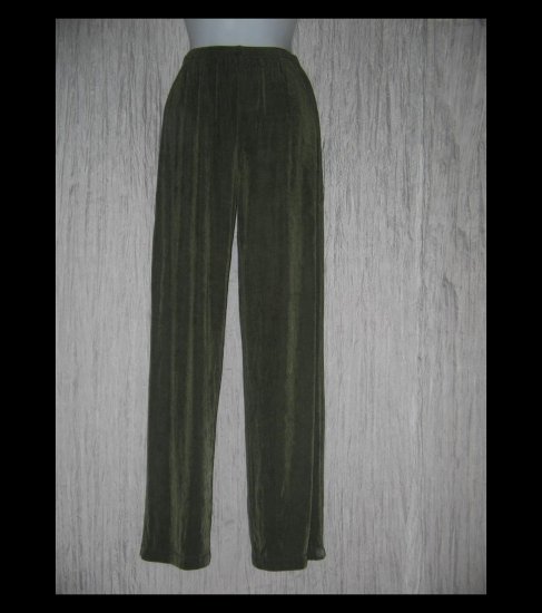 Citiknit Long Loose Slinky Olive Green Knit Pants X-Small XS