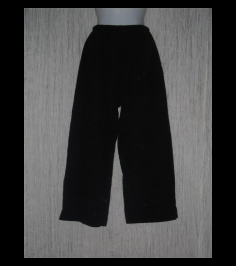 Basic Threads Santa Monica Loose Black Textured Knit Drawstring Pants Medium M
