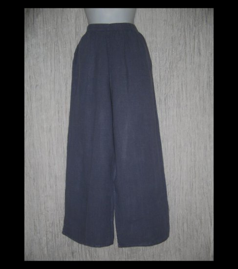 ALYWEAR Boutique Long Blue Wide Leg LINEN Pants X-Large XL