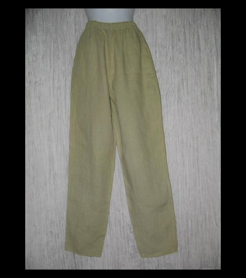 WILLOW Boutique Long Earthy Green LINEN Pants Medium M