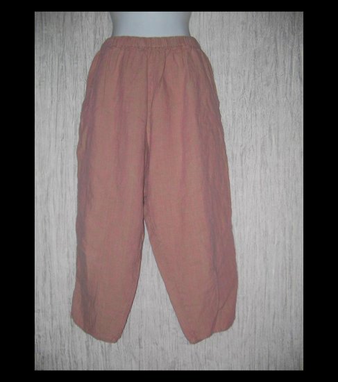 FLAX by Jeanne Engelhart Bazooka Pink LINEN Capri Pants Medium M