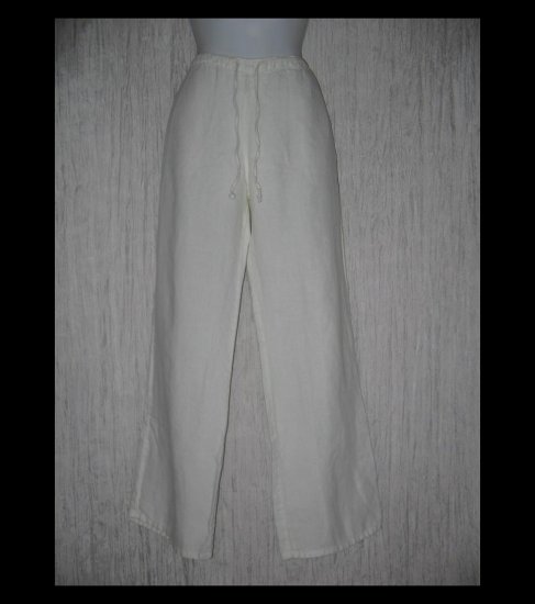 GAP Long Loose White Linen Drawstring Pants Large L
